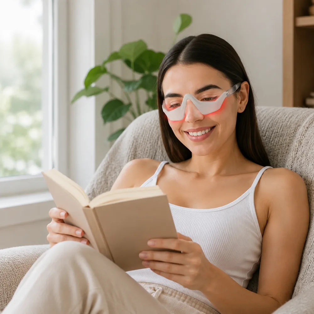 Gafas de Masaje Ocular – Luz Roja + EMS